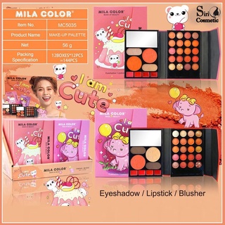 MC5035 พาเลทแต่งตากระเป๋า MILA COLOR​ Eyeshadow อายแชโดว์​ บ​ลัช​ออน​ ลิปสติก​ คิ้ว​ฝุ่น​ ไฮไลท์