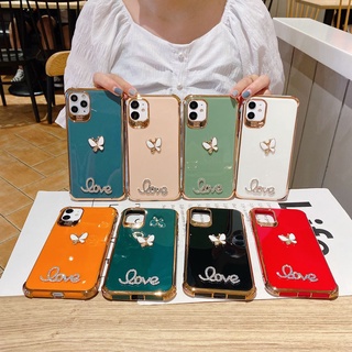 3D Love Butterfly เคส Vivo V21 V20 Pro Soft Case Vivo Y20S Y12S Y12A Y19 X50 Pro TPU case Vivo V21 เคสกันกระแทก ผีเสื้อ เคสกันกระแทก