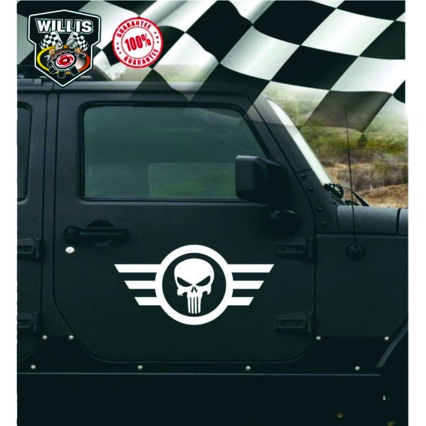 สติ๊กเกอร์ PUNISHER DECAL CUTTING STICKER รถ ALL JEEP FEROZA KATANA TAF