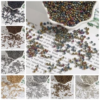 2/3/4 มม.สีโลหะ 150-1000pcs แก้วลูกปัดออสเตรียคริสตัลหลวมลูกปัดสําหรับผู้หญิงเครื่องประดับ DIY ทําอุปกรณ์เสริม