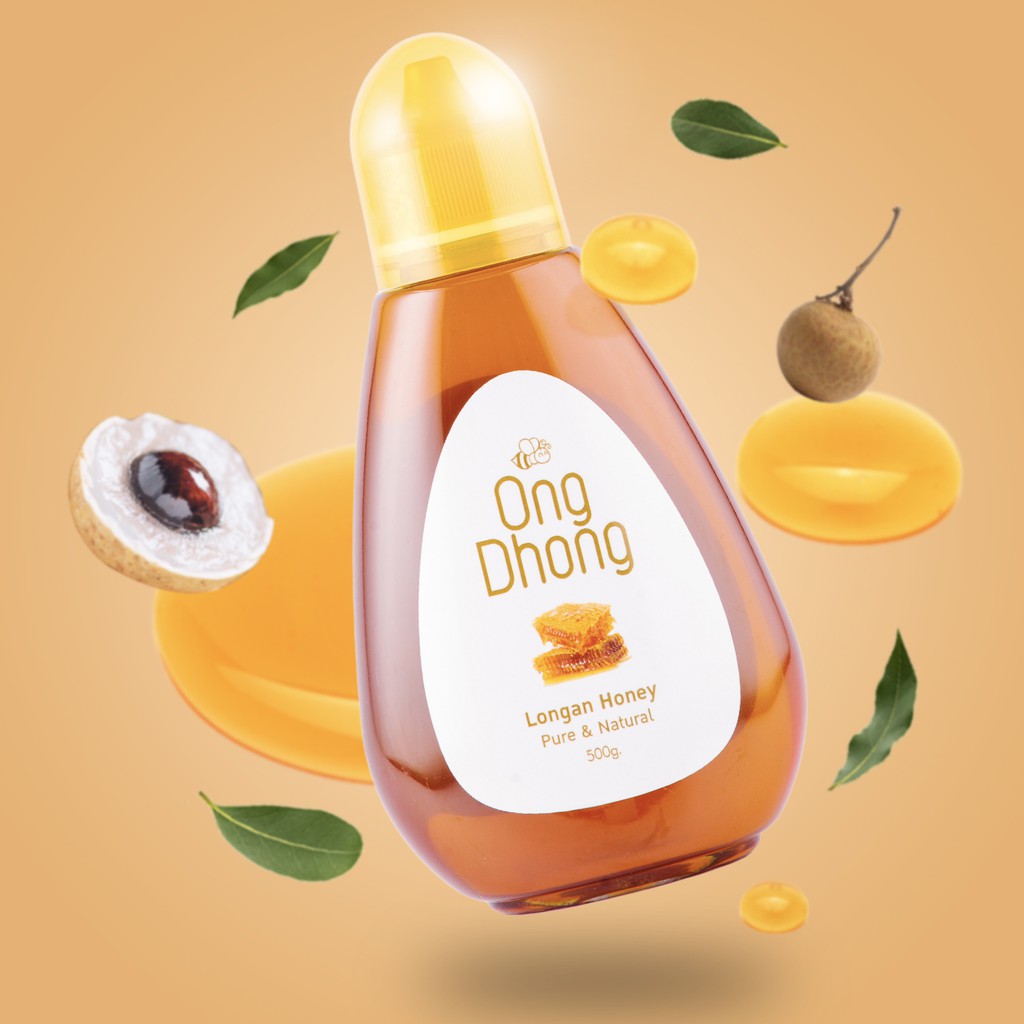 OngDhong Longan Honey (Squeeze Bottle) 500g น้ำผึ้งอองตอง น้ำผึ้งลำไย (ขวดบีบ) 500 กรัม