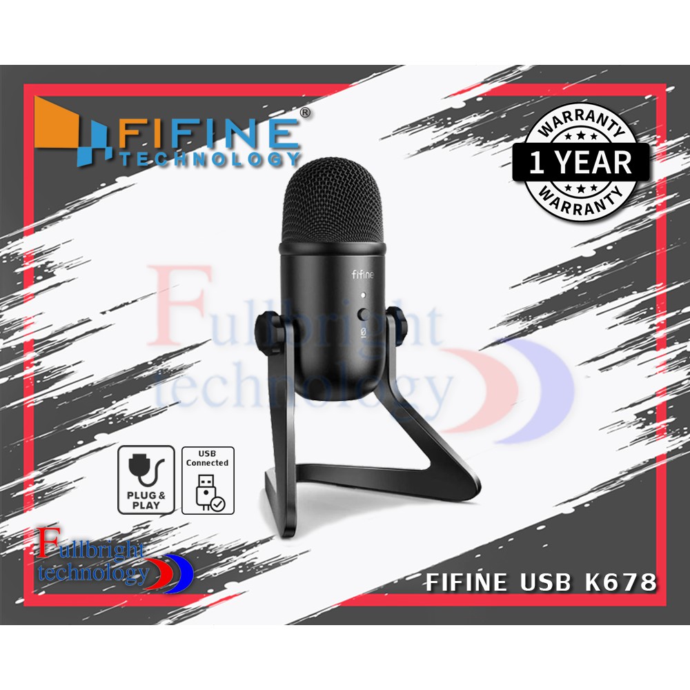 FIFINE K678 USB Microphone ไมโครโฟน USB สำหรับ Steamer รับประกันศูนย์ 1 ปี