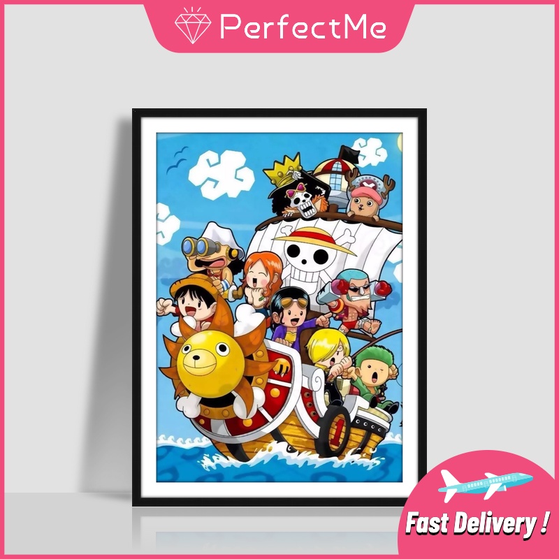 Pm 5D DIY ภาพจิตรกรรมปักครอสติสลาย One Piece ติดประดับเพชรสําหรับติดตกแต่งผนังห้องนอนห้องนอน 30x40ซม. 卡通 5244