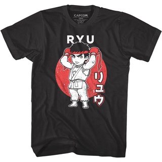 เสื้อยืด พิมพ์ลาย Street Fighter Chibi Ryu น่ารัก สไตล์ญี่ปุ่น สําหรับผู้ชาย