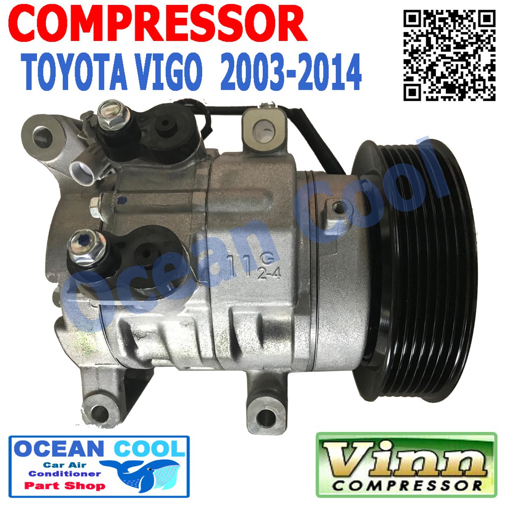 คอมเพรสเซอร์ วีโก้ ดีเซล 2003 - 2014 โตโยต้า 10S11C คอมแอร์รถยนต์ คอมแอร์ คอมเพลสเซอร์ Compressor toyota vigo COM0038
