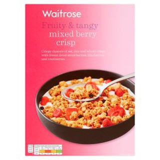 🔥แนะนำ!! Waitrose Fruity&amp;Tangy Mixed Berry Crisp อาหารเช้า มิกซ์เบอร์รี่คริสพ์ เวทโทรส 500 กรัม คุณภาพระดับพรีเมี่ยม