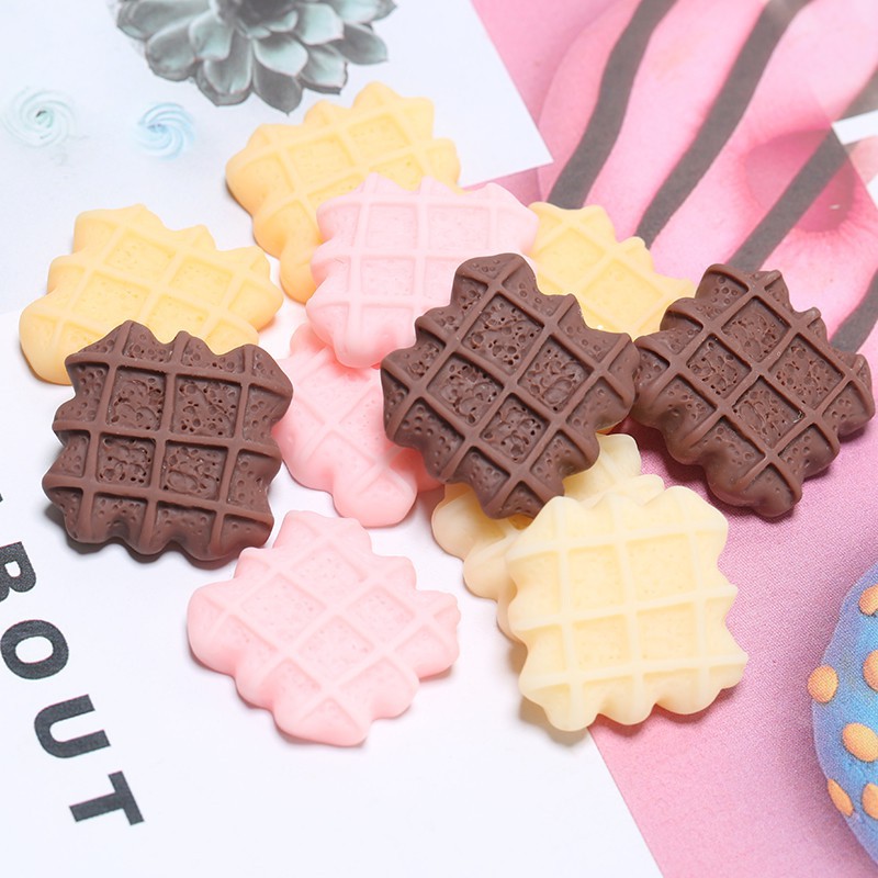 [Cream phone case DIY] waffle resin simulation food to play with chocolate lattice biscuits cream glue epoxy diy phone case jewelry material