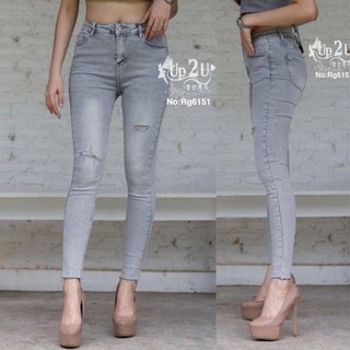 Ruige Jeans กางเกงยีนส์ทรงสกินนี่ สีเทาฟอก #RG6151