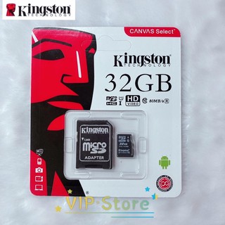 🔥VIPSale Kingston Memory Card Class10 Micro SDHC 32 GB คิงส์ตัน เมมโมรี่การ์ด SD Card 32GB  ใช้กับกล้อง โทรศัพท์ อื่นๆ