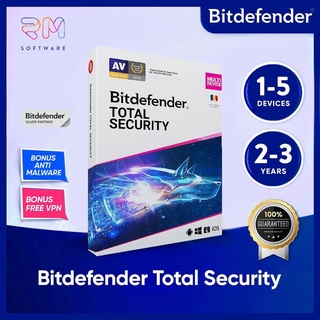 Bitdefender Total Security Antivirus [ 1 - 6 Devices 2 - 3 ปี ] - ORIGINAL ซอฟต์แวร์ป้องกันความปลอดภัย