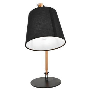 Table lamp TABLE LAMP CARINI GR-83110-T1BK MODERN FABRIC BLACK/WOOD The lamp Light bulb โคมไฟตั้งโต๊ะ ไฟตั้งโต๊ะ CARINI