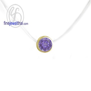 Finejewelthai-จี้อะเมทิสต์-จี้พลอย-พลอยประจำเดือนเกิด-Amethyst-Silver-Pendant-Birthstone-P1086amt00 (ราคาต่อชิ้น)