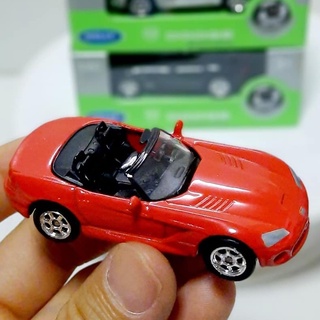 โมเดลรถดอดจ์ ไวเปอร์ Dodge Viper SRT10 Scale 1:60 ความยาวรถ 2.5 นิ้ว โมเดลรถเหล็ก รถโมเดลงานลิขสิทธิ์แท้ จาก Welly