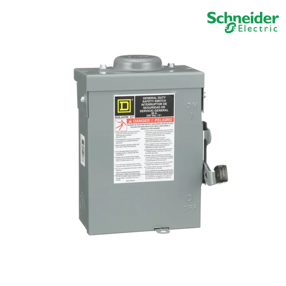 Schneider Safety Switch 60 แอมป์ สำหรับไฟ 3 เฟส - 240V General Duty 240VAC เซฟตี้สวิตช์แบบไม่มีฟิวส์