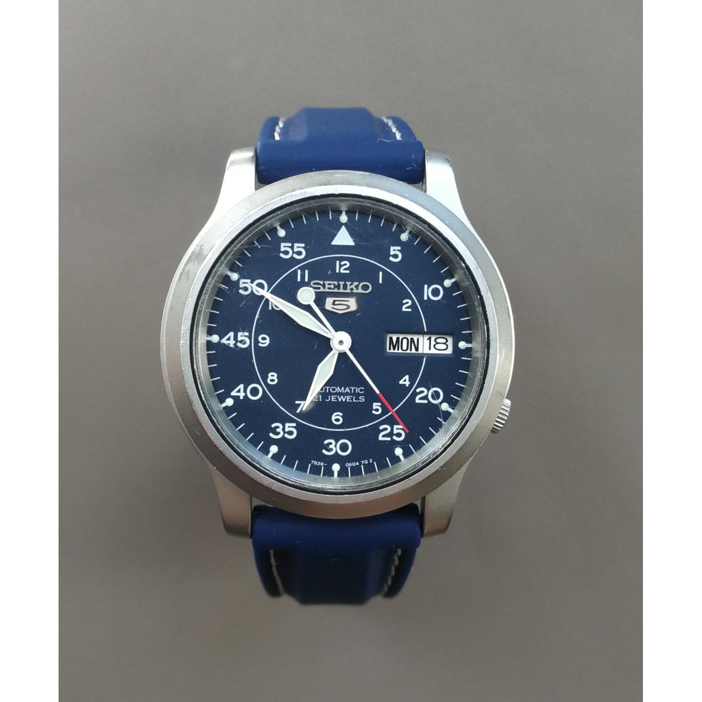 สายนาฬิกา 18 mm  ซิลิโคนสำหรับSeiko strap for Seiko 5 Military รุ่น SNK803K2,SNK805K2,SNK807K2,SNK80