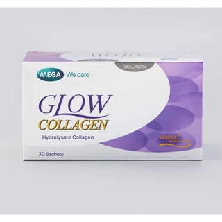 Mega We Care Glow Collagen กล่อง 30ซอง 1 กล่อง.ลดเลือนริ้วรอย ฝ้า กระ จุดด่างดำ