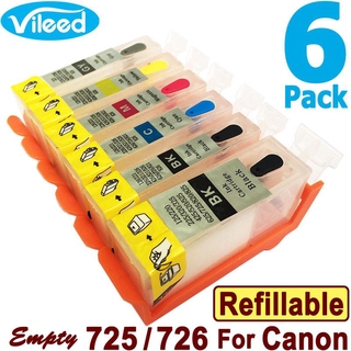 [สต็อกประเทศไทย] PGI-725 726 Refillable Empty Print Cartridge Without Ink 725 PGI725 CLI726 XL with for Canon