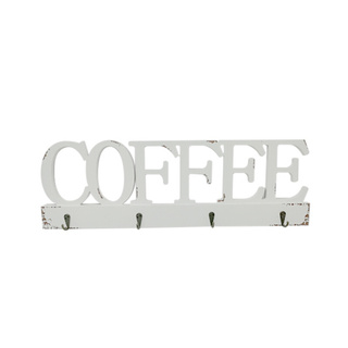 🔥ยอดนิยม!! ขอแขวนติดผนัง K&amp;H คาซ่าโฮม Coffee XCM179059N 19X59.2X4.3CM สีขาว Wall Hooks &amp; Hangers