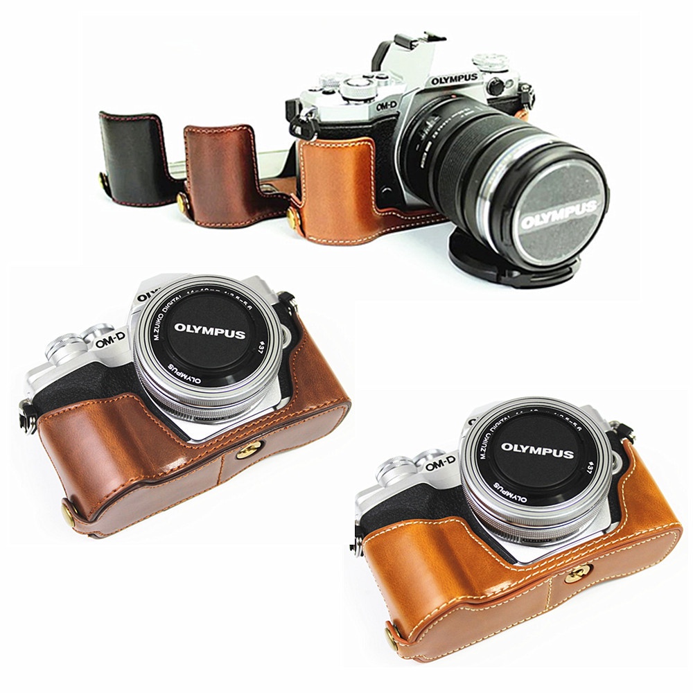 เคสกระเป๋าใส่กล้อง หนัง Pu สําหรับ Olympus PEN-F EM5II EM10 OM-D E-M5III E-M10 Mark II III IV E-PL10 E-PL9 E-PL8 E-PL7
