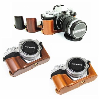 เคสกระเป๋าใส่กล้อง หนัง Pu สไตล์เรโทร สําหรับ Olympus PEN-F EM5II EM10 OM-D E-M5 Markii E-M10 Mark II III IV E-PL10 E-PL9 E-PL8 E-PL7