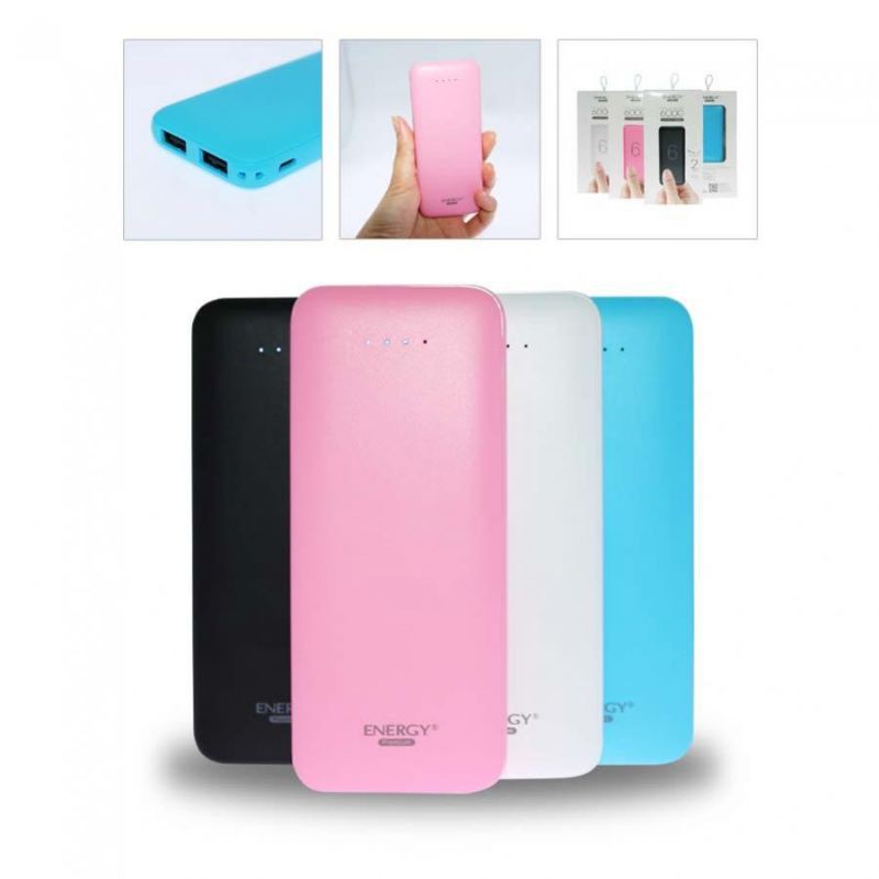 พาวเวอร์แบงค์ Mini Pudding AA1 6,000mAh 2.1AFast/2Port หลากสีสัน
