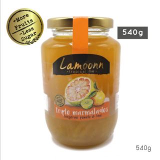 Lamoonn Jam แยมส้มเขียวหวาน ส้มโอ มะนาว // Triple Marmalades // **Low Sugar** ขวดใหญ่ 540g // แยมละมุน