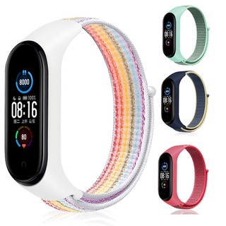 สายนาฬิกาข้อมือไนล่อนสําหรับ Xiaomi Mi Band 6 4 3 5 Miband 6 5 4 3