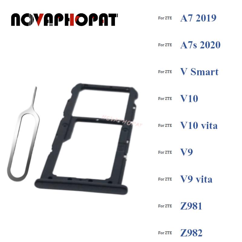 ZTE Novaphopatซิมการ์ดถาดสําหรับZTE Blade A7 A7s 2019 2020 Vสมาร์ทV10 V9 Vita Z981 Z982 V2020 สมาร์ท