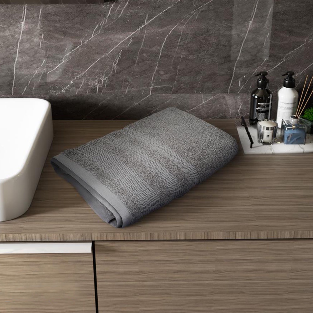 Homebase HLS ผ้าเช็ดตัวดูดซับน้ําหนามาตรฐานโรงแรม 76x152 ซม. สีม่วงสีเทา