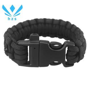 Black Parachute Cord สายรัดข้อมือ Whistle Cord Unisex COD