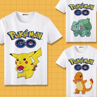 เสื้อยืดฤดูร้อนhotจัดส่งจากไทย❡เสื้อผ้าโปเกม่อน Pokemon Pikachu การ์ตูนอะนิเมะเสื้อยืดแขนสั้นชายและหญิงS-3XL