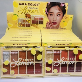 พาเลทอายแชโดว์ 10 เฉดสี สีสวย ตลับเล็ก พกพาสะดวก MILA COLOR MC5050 มิลา คัลเลอร์ เฟรช เลมอน fresh lemon eyeshadow