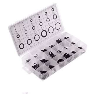 ยางโอริง 225pcs O-Ring Assortment Nitrile Rubber Washer Seals NBR Kit 18 Sizes in Black with a Re-Sealable Plastic Box