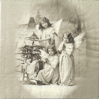 กระดาษแนปกิ้นเดคูพาจ decoupage napkin ลายนางฟ้า vintage angels