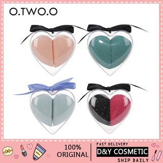 Beauty blender otwoo ฟองน้ําแต่งหน้า รูปหัวใจ นุ่มพิเศษ 2 ชิ้น ต่อสองชิ้น o.two.o 9930