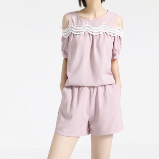 ชุดเสื้อกางเกง เปิดไหล่ เนื้อผ้าใส่สบาย