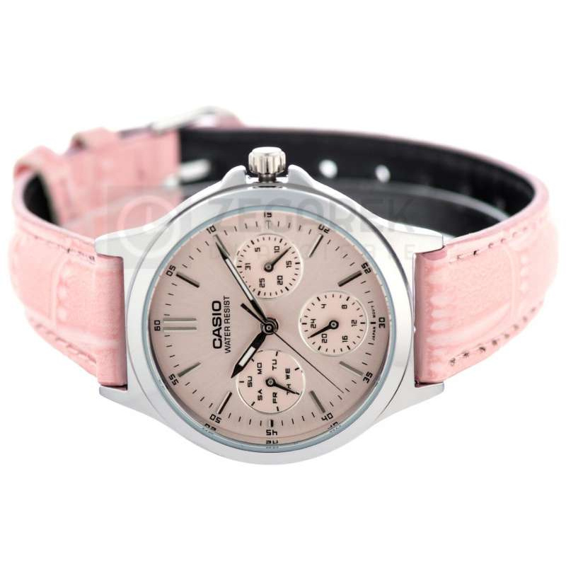 Win Watch shop นาฬิกา CASIO รุ่น LTPV300L4A นาฬิกาผู้หญิง สายหนังสีชมพู สุดน่ารัก สินค้า