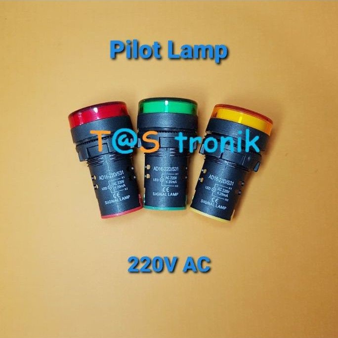 โคมไฟนักบิน ad16-22ds 220V AC แผงไฟแสดงสถานะ ad16 22ds 220V