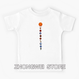 เสื้อท็อปแขนห้าส่วน ผ้าฝ้าย ระบายอากาศได้ดี ลายการ์ตูนดาวเคราะห์น่ารัก เป็นมิตรกับผิวหนัง แฟชั่นทันสมัย สําหรับเด็กผู้ชาย และเด็กผู้หญิง