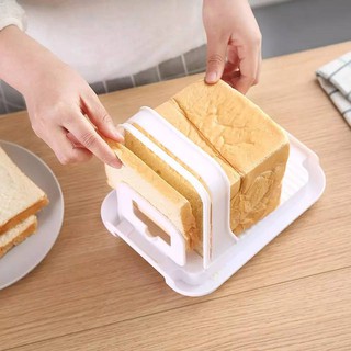 bread slicer สีขาว ที่สไลด์ขนมปังแผ่น แท่นตัดขนมปัง ที่ตัดขนมปังแบบพลาสติก