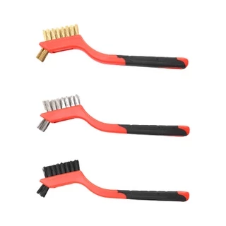 แปรงลวดไนล่อนทองเหลืองทําความสะอาด แปรงขัดเตาแก็ส ขัดคราบ ขัดสนิม Rust Remover Wire Brush