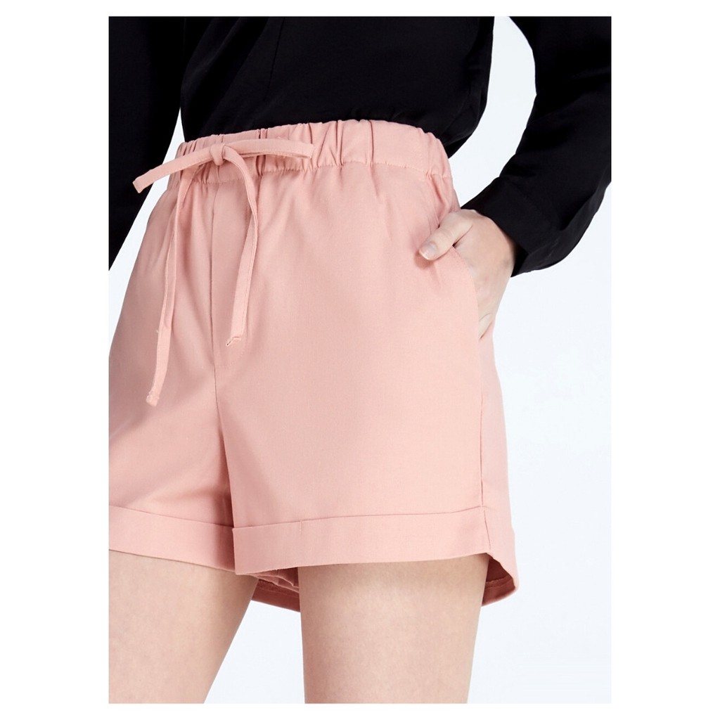 YNO Linen blend drawstring shorts กางเกงขาสั้นผูกเชือกเนื้อผ้าลินินเบลนด์ 26062