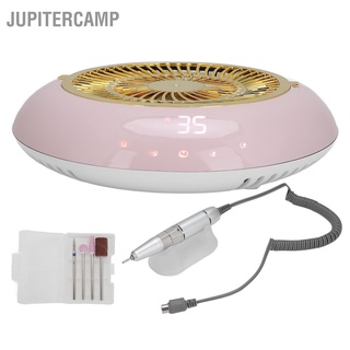 Jupitercamp 2 In 1 เครื่องเจาะฝุ่น ปากกา 35000RPM 100‐240V สีชมพู สําหรับตกแต่งเล็บ 2 In 1