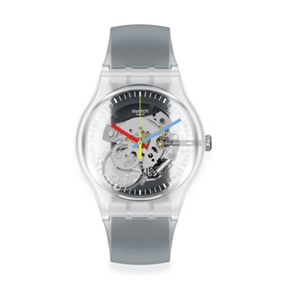 Swatch นาฬิกาผู้ชาย CLEARLY BLACK STRIPED รุ่น SUOK157