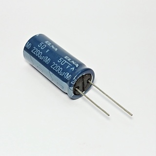 C 2200uF 50V 85°C Capacitor คาปาซิเตอร์ ขนาด 16x35 mm. ยี่ห้อ ELNA