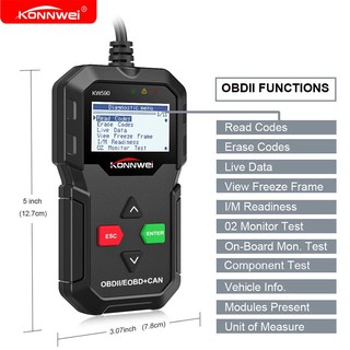 Konnwei KW590 OBD2 EOBD เครื่องสแกนเนอร์วินิจฉัยรถยนต์ สําหรับ Auto Obd 2 Tools