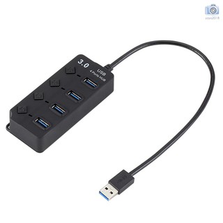 USB 3.0 Hub Splitter 4 พอร์ตพร้อมสวิทช์เปิด / ปิดสำหรับคอมพิวเตอร์