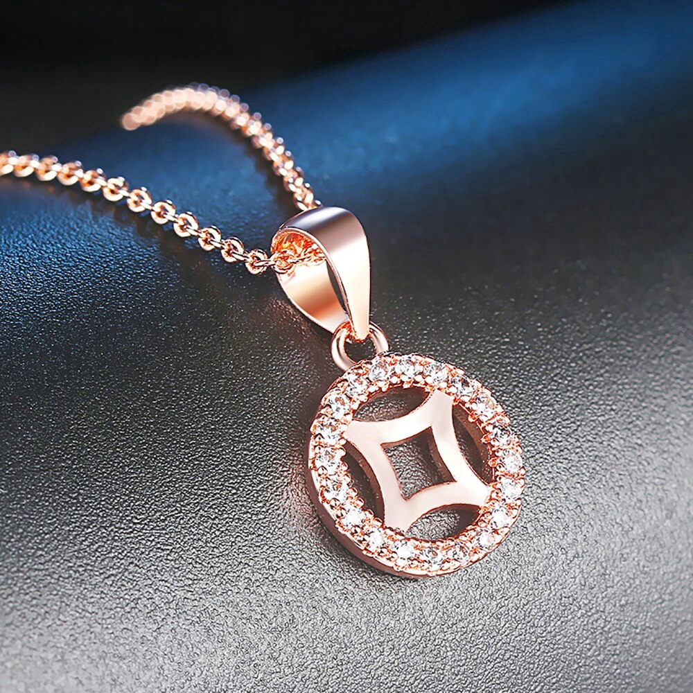 ZHOUYANG จี้สร้อยคอสำหรับผู้หญิง Elegant Hollow ออก Cubic Zirconia N636 เครื่องประดับ Rose Gold พรรคสีแฟชั่นของขวัญวันเกิด