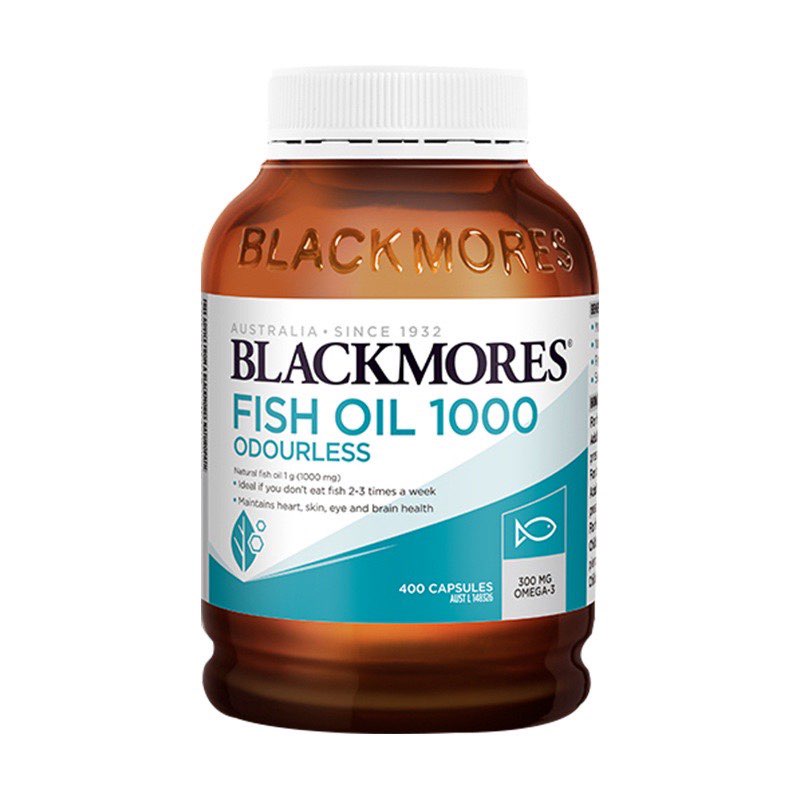 BLACKMORES Odourless Fish Oil รสเดิมน้ํามันปลาทะเลลึกซอฟต์เจล 400 แคปซูล,เพื่อเสริมสายตาการดูแลสมองสําหรับผู้สูงอายุ
