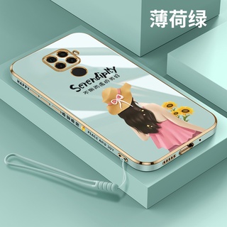 เคสโทรศัพท์มือถือ ขอบตรง กันลื่น กันเปื้อน พร้อมสายคล้อง สําหรับ huawei p40 y6p p40 pro p50 p50 pro mate 10